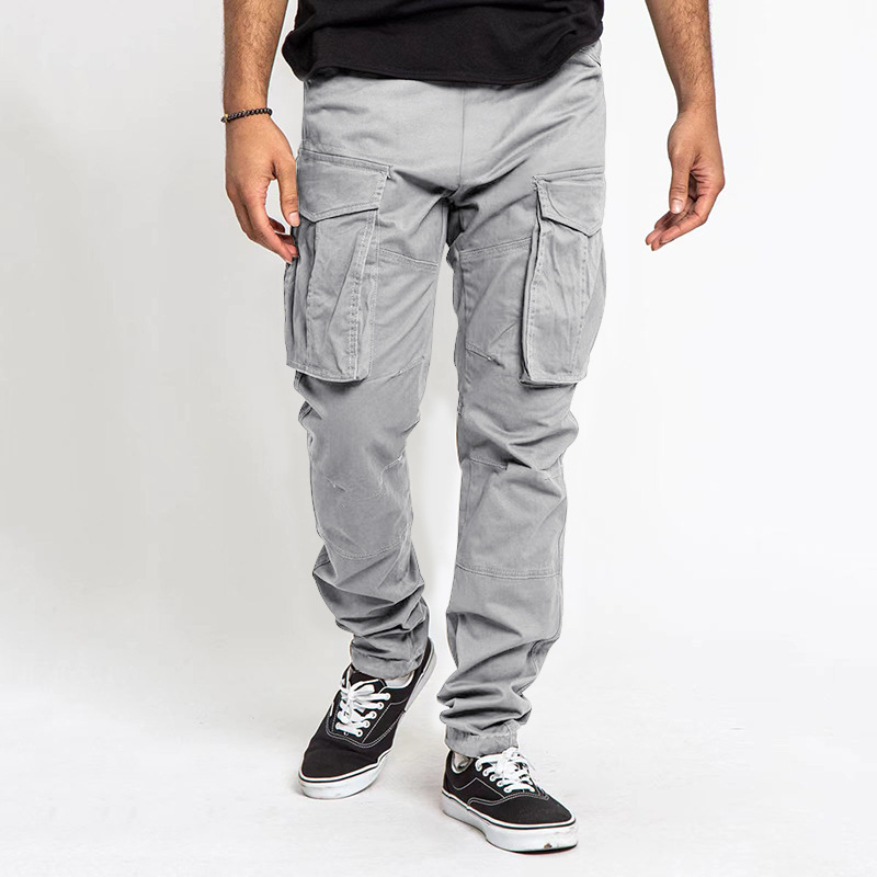 Multi Pockets Solid Color Cargo Pants