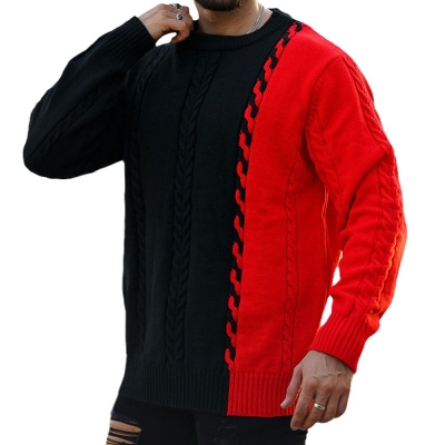 Two Tone Colorblock Knitted Sweater