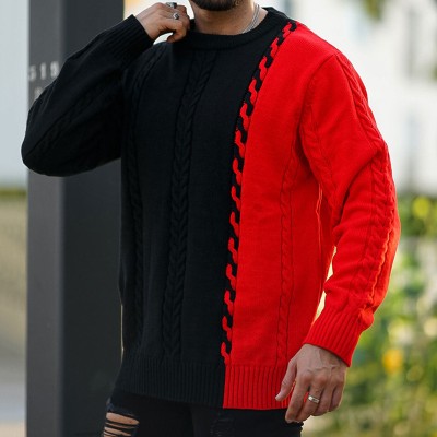 Two Tone Colorblock Knitted Sweater