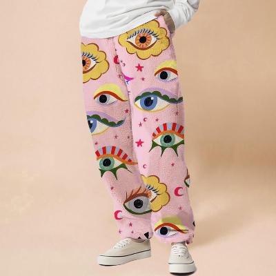 Flannel Eye Print  Casual Pants