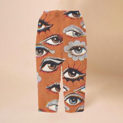 Flannel Unisex  Eye Print Track Pants