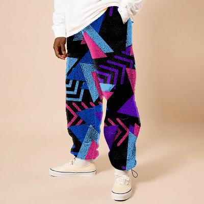 Flannel Geometric Print  Casual Pants