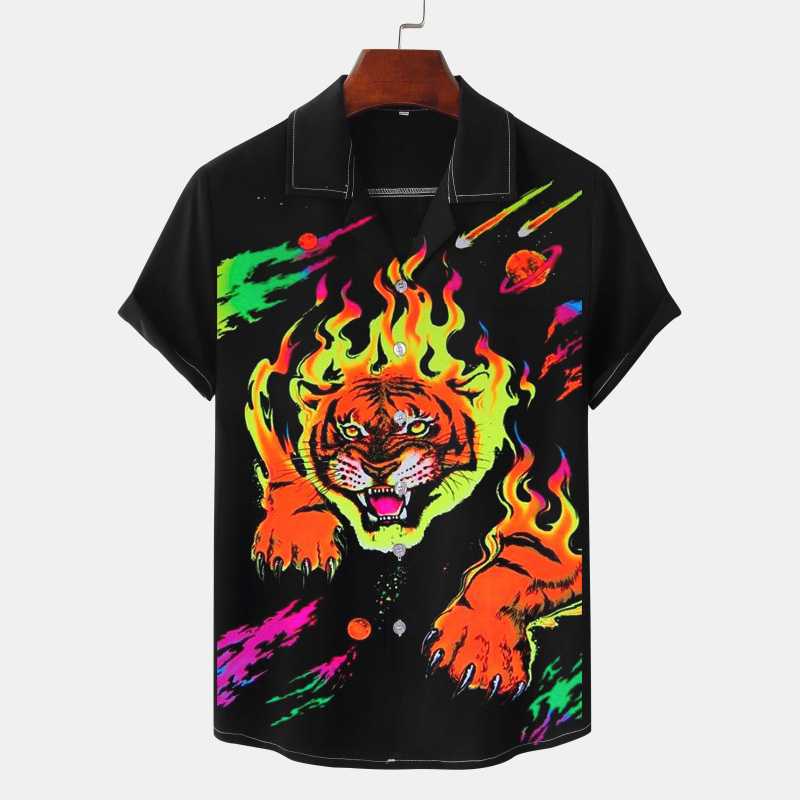 Tiger And Lion Print Shirt