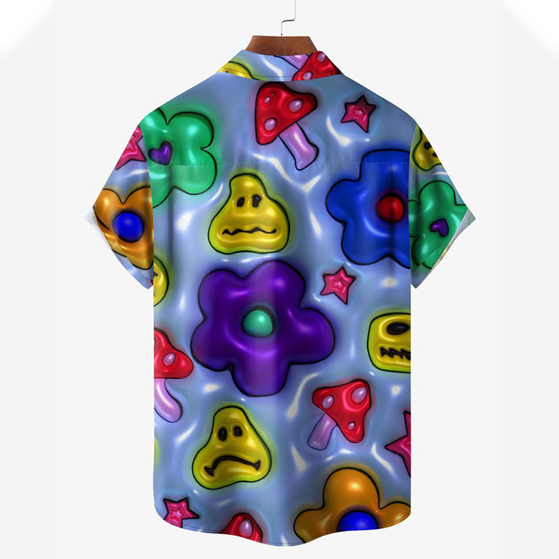 Inflatable Effect Print Short Sleeve Shirt Inflatable Effect Print Short Sleeve Shirt
