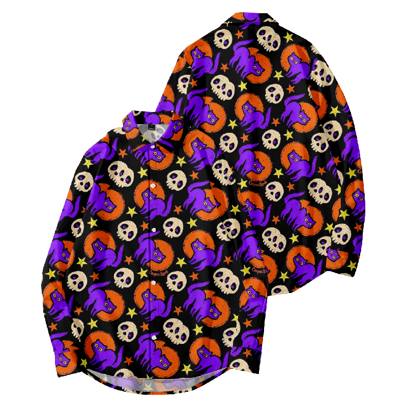 Halloween Elements Contrast Print Shirt