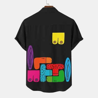 Funny Multicolor Boobs Casual Shirts