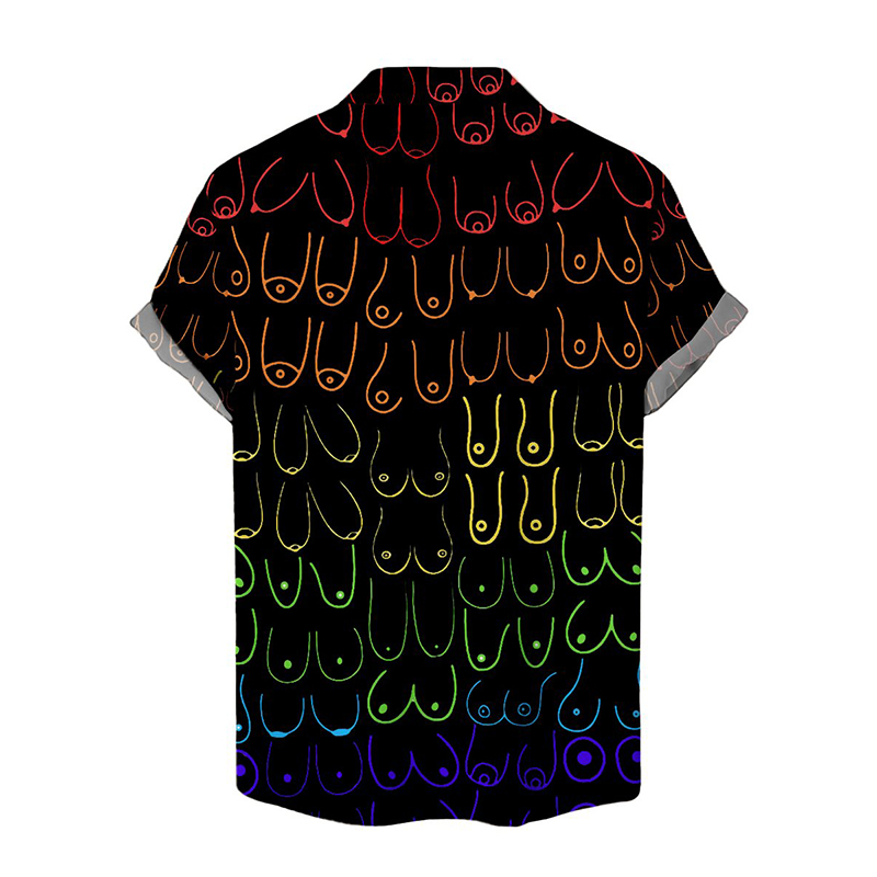 Funny Multicolor Boobs Casual Shirts