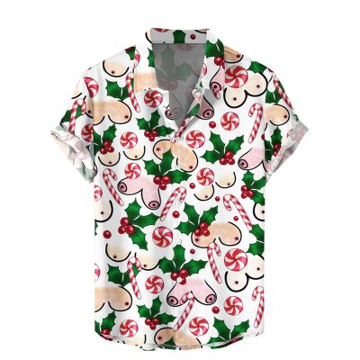 Christmas Element Body Print Shirt