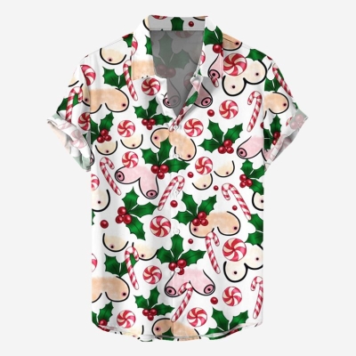 Christmas Element Body Print Shirt