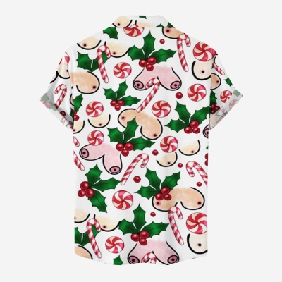 Christmas Element Body Print Shirt