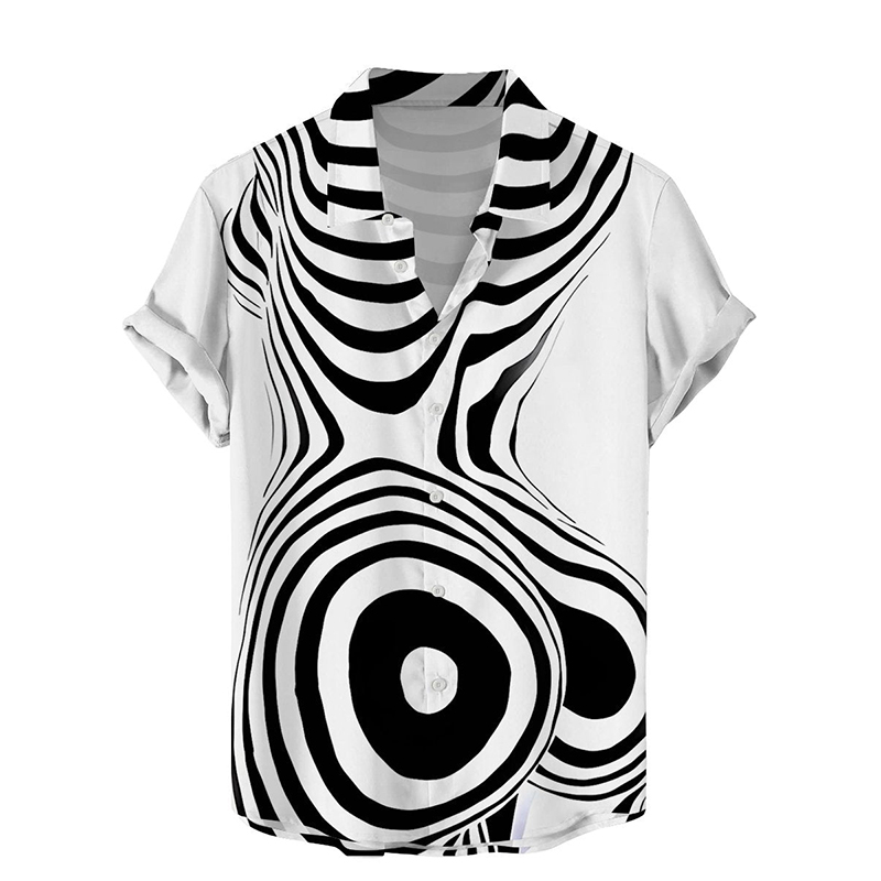 Ladies Body Print Casual Short Sleeve Shirt