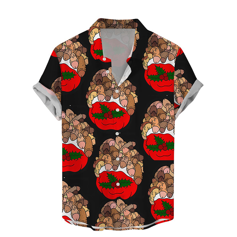 Ladies Body Print Casual Short Sleeve Shirt