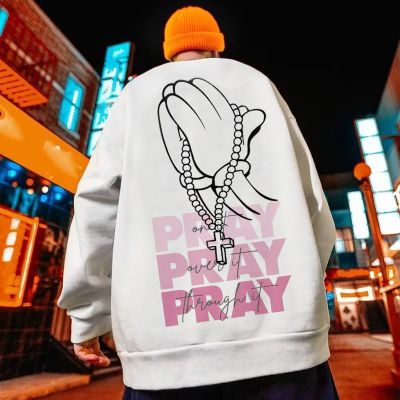 Prayer Hands Pattern Print Sweatshirt