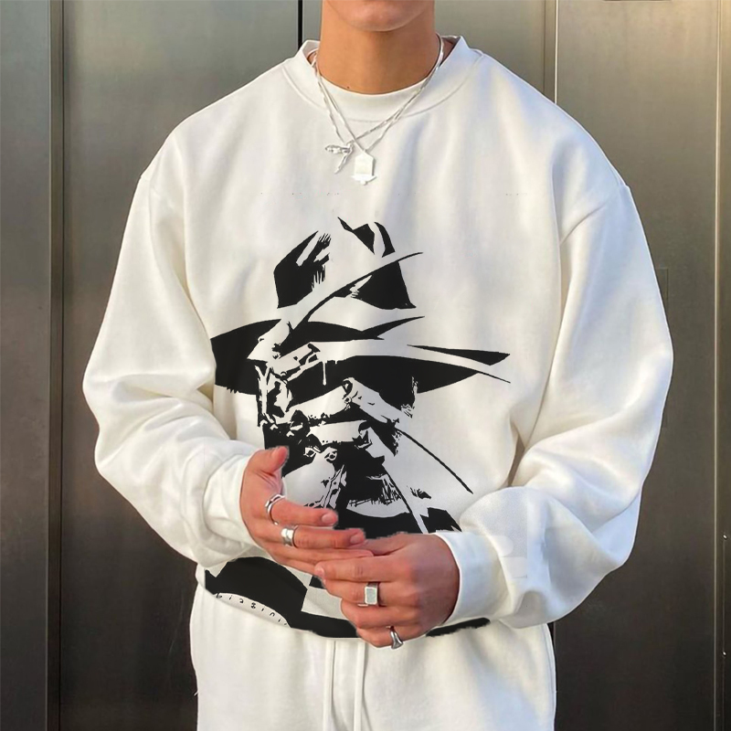 Clown Graffiti Print Pullover Sweatshirt