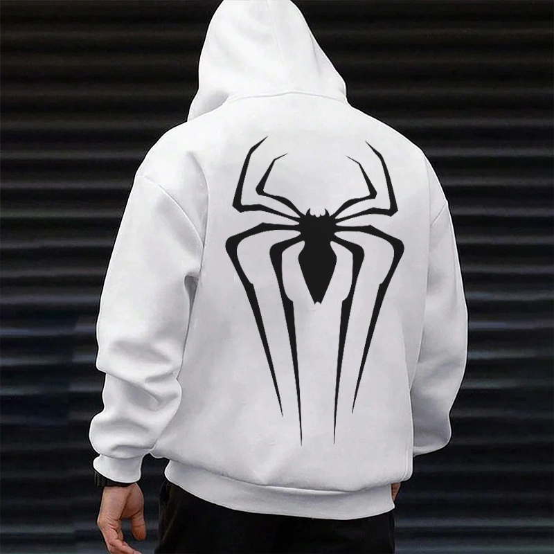 Couple Spider Print Solid Color Sweatshirt