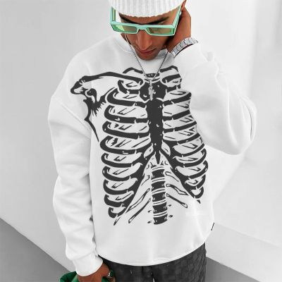 Halloween Skeleton Print Crew Neck Sweatshirt