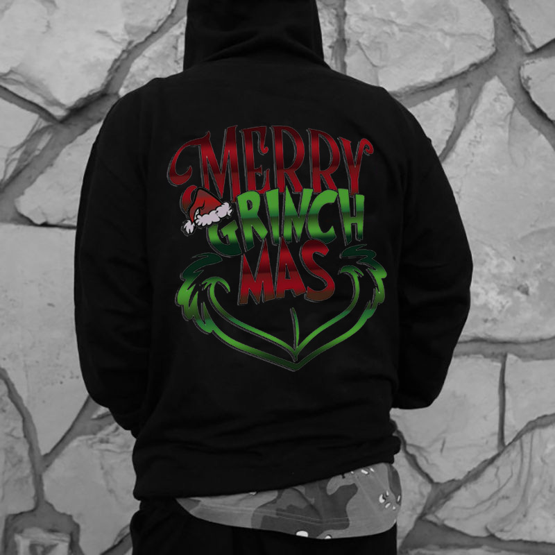 Santa Print Long Sleeve Hoodie