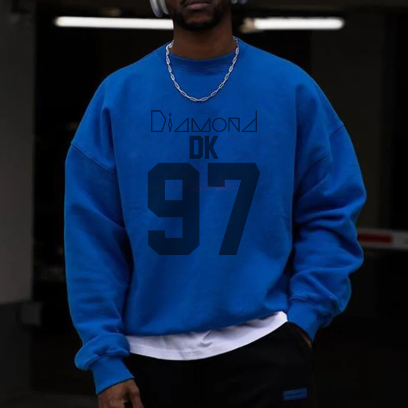 Diamond Ok 97 Print Pullover Sweatshirt