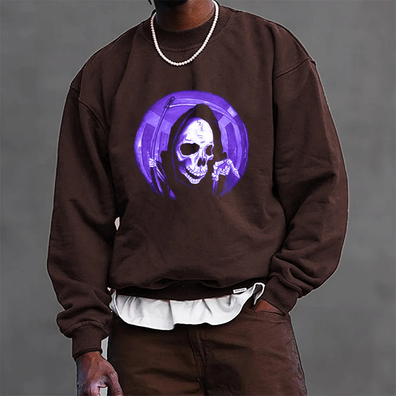Who's Ringing the Doorbell Printed Pullover Sweatshirt