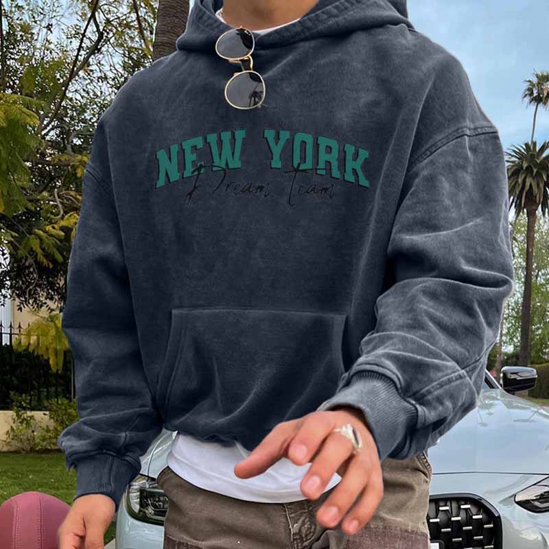 New York Los Angeles Print Hoodie