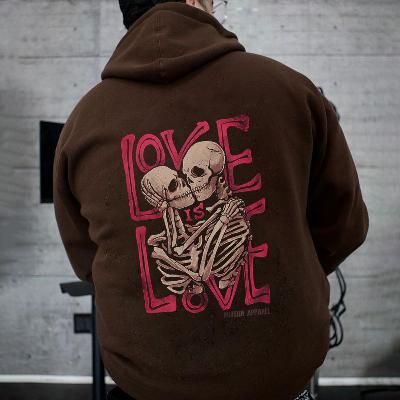 Love Is Love Skeleton Print Hoodie