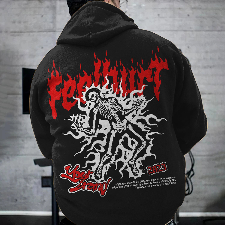 Personalized Skull Print Casual Hoodie