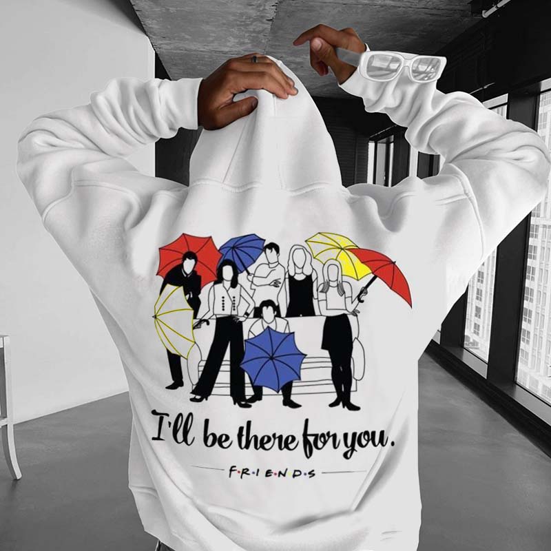 Casual Friends Print Hoodie