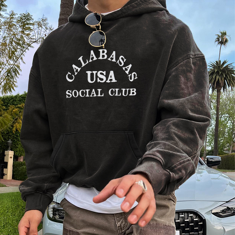 Calabasas Social Club Print Hoodie