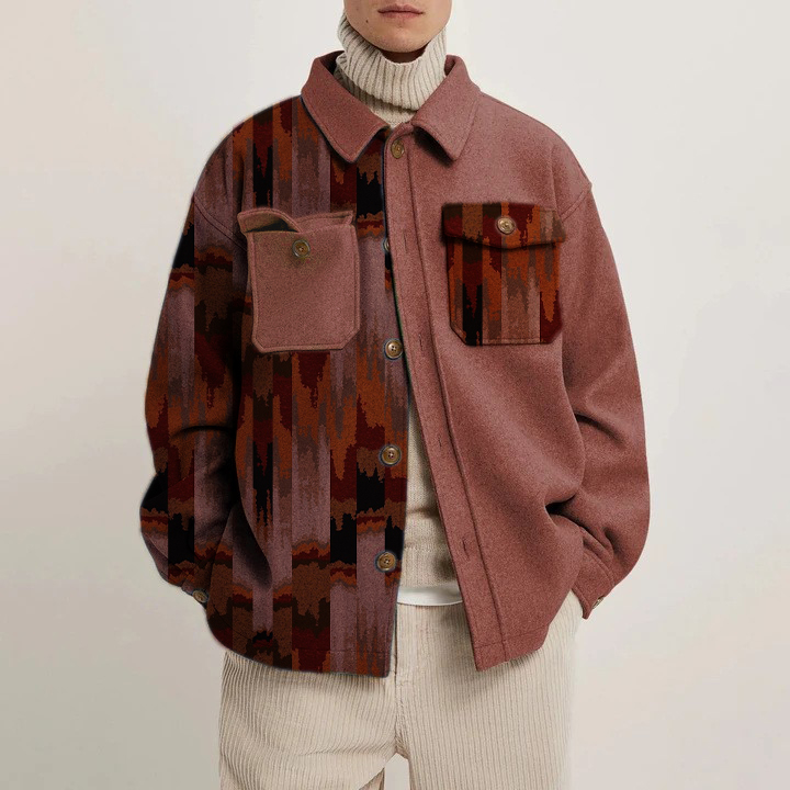 Ethnic Print Corduroy Thin Jacket