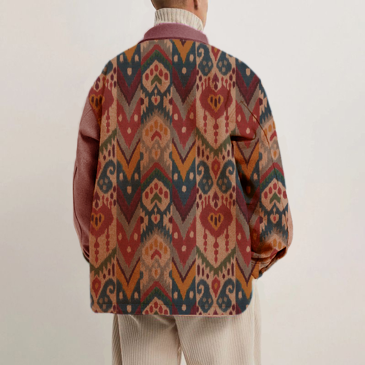 Ethnic Print Corduroy Thin Jacket