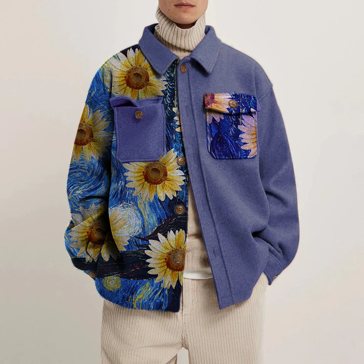 Sunflower Road Star Print Corduroy Thin Jacket