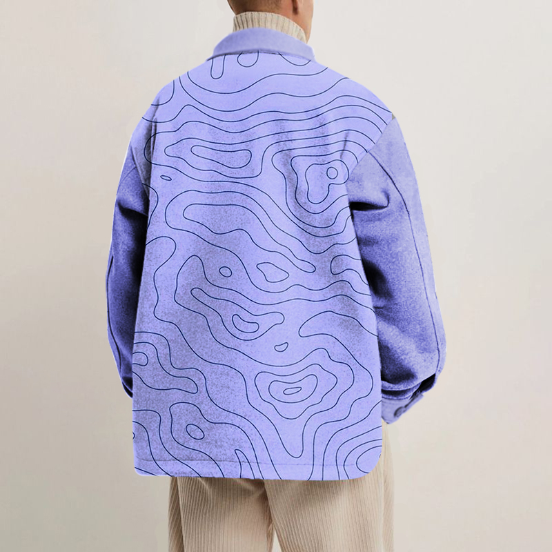 Abstract Line Graffiti Print Shirt Jacket