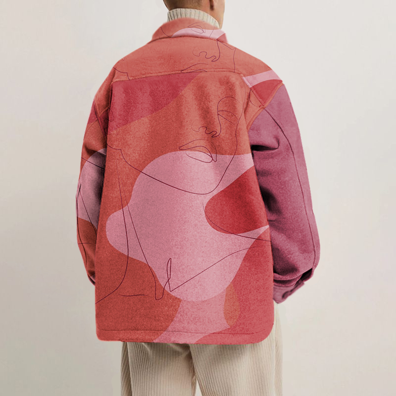 Abstract Face Print Shirt Jacket Abstract Face Print Shirt Jacket