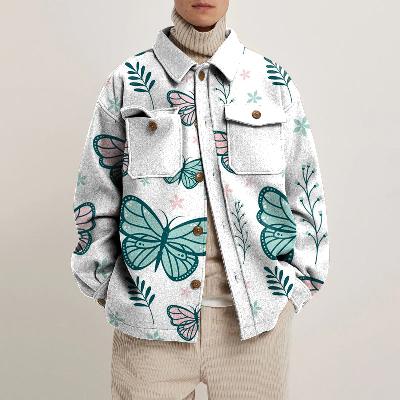 Butterfly Print Shirt Jacket