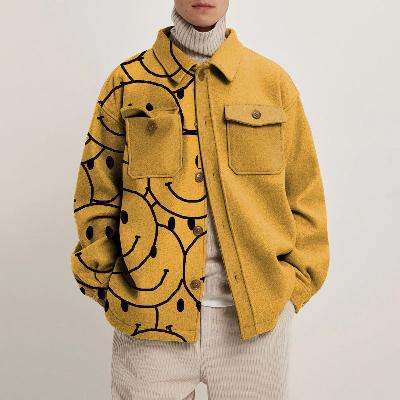 Line Smiley Print Jacket