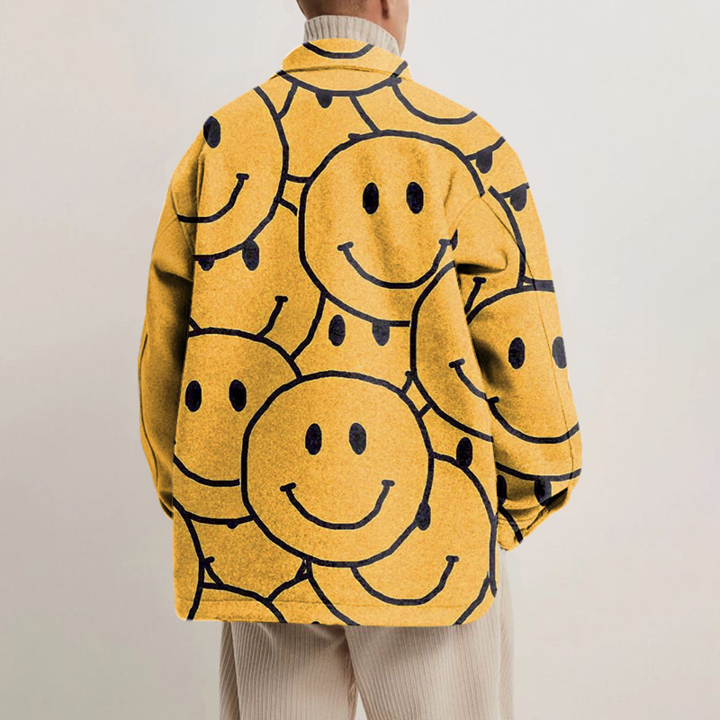 Line Smiley Print Jacket