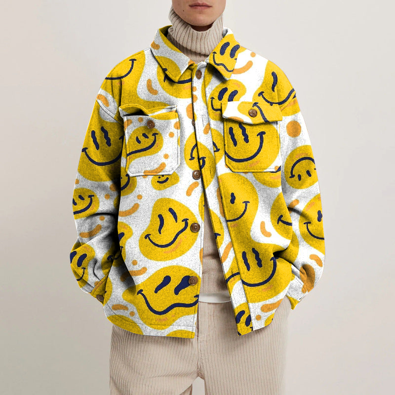 Distorted Smile Lapel Button Jacket