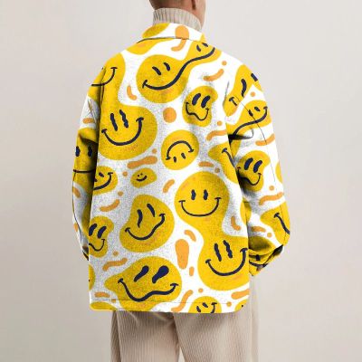 Distorted Smile Lapel Button Jacket