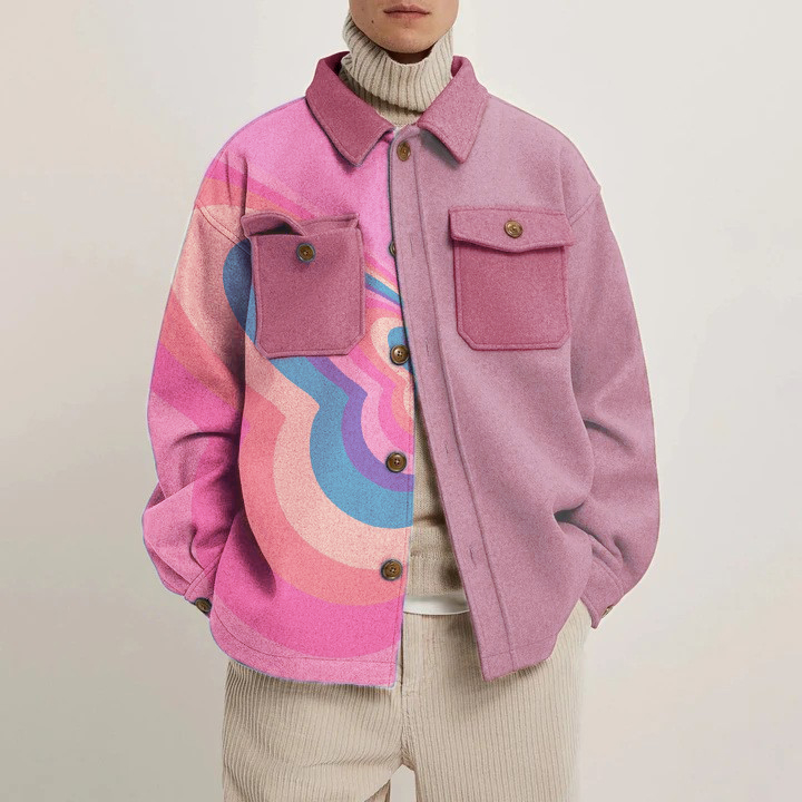 Distorted Smiley Print Thin Jacket