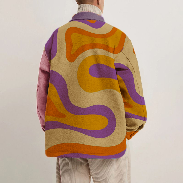 Colorblock Printed Thin Jacket