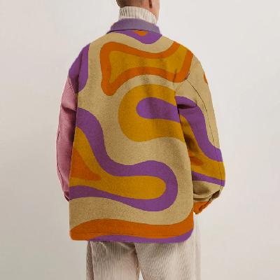 Colorblock Printed Thin Jacket