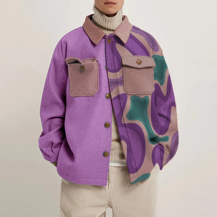 Colorblock Printed Thin Jacket