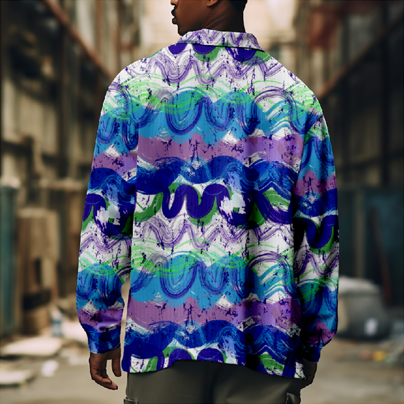 Colorful Hand-Painted Printed Thin Jacket