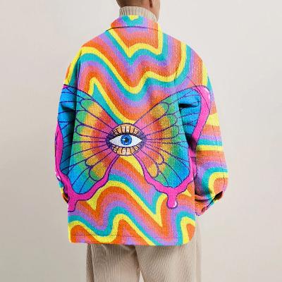Unisex Butterfly Eye Print Shirt Jacket