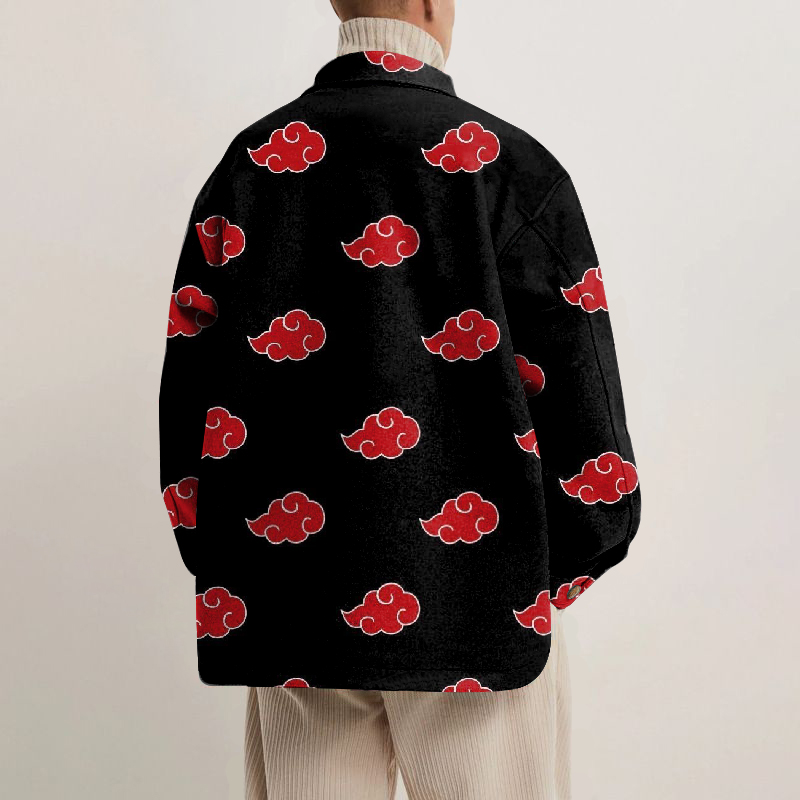 Lucky Cloud Print Lapel Button Jacket