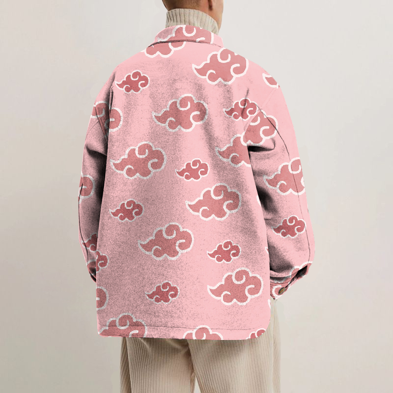 Lucky Cloud Print Lapel Button Jacket