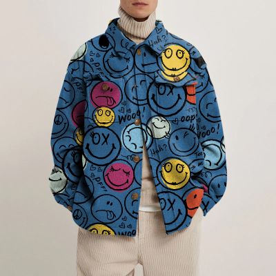 Smiley World Lapel Button Jacket