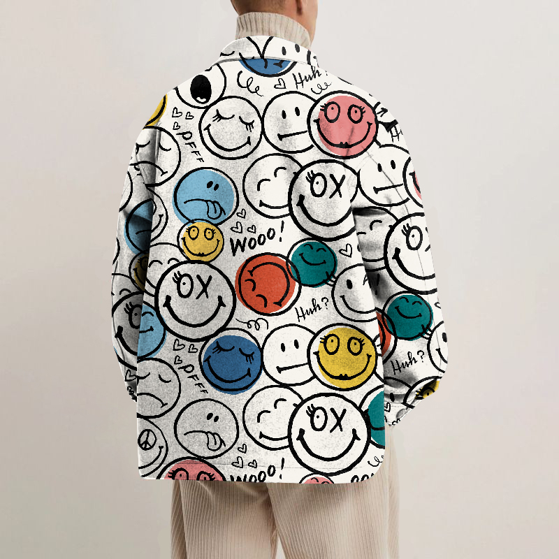 Smiley World Lapel Button Jacket