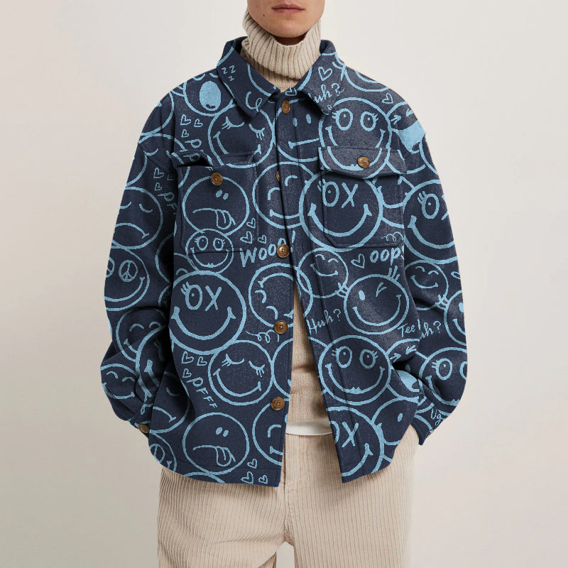 Smiley World Lapel Button Jacket