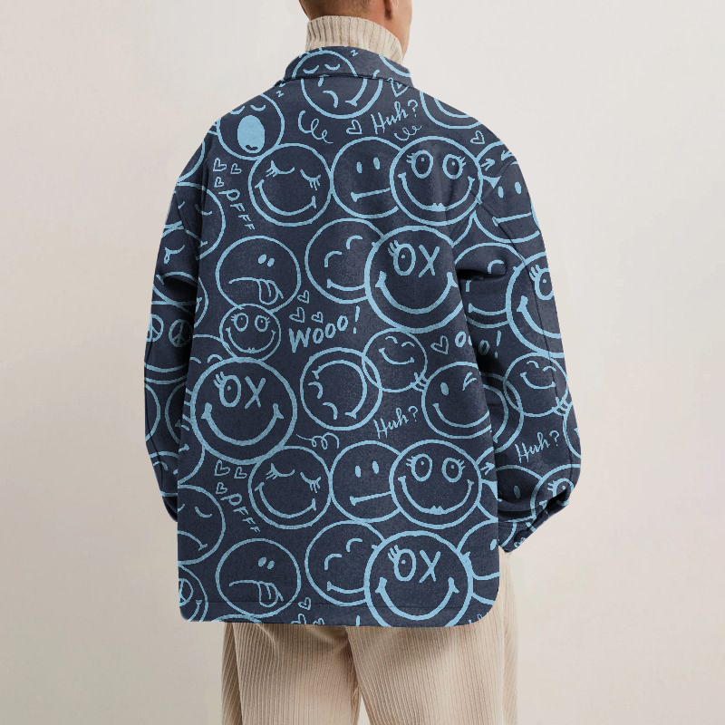 Smiley World Lapel Button Jacket